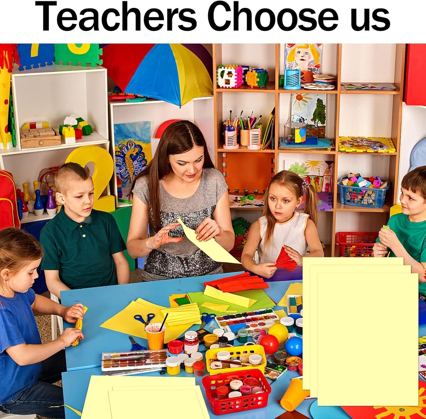 24 Sheets Yellow Cardstock 8.5 x 11 Thick Paper, Goefun 80lb Card Stock Printer Paper for Invitations, Menus, Wedding, DIY Cards