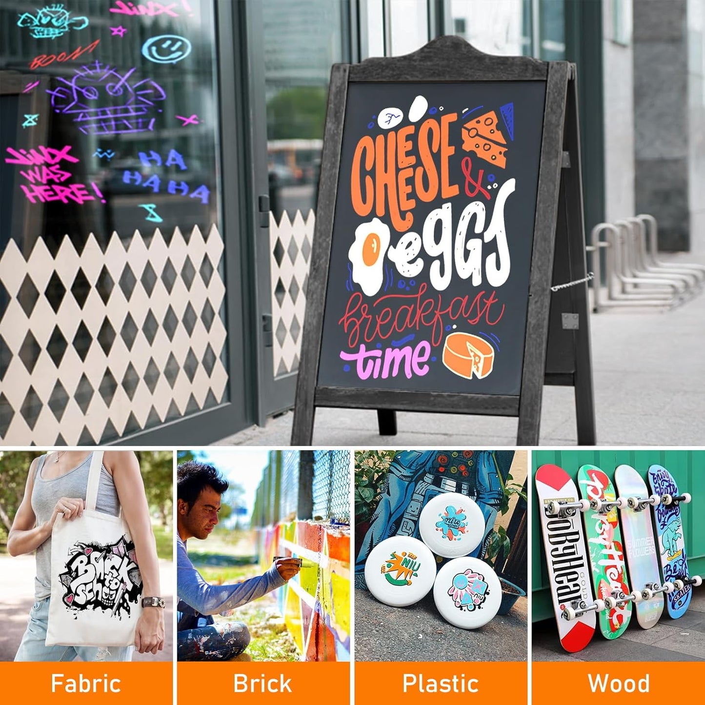 GOTIDEAL Window Markers, Jumbo Chalk Markers for Blackboard, Washable Car Marker for Chalkboard,Glass Mirrow,10mm Thick Tip12 Colors With Metallic Colors