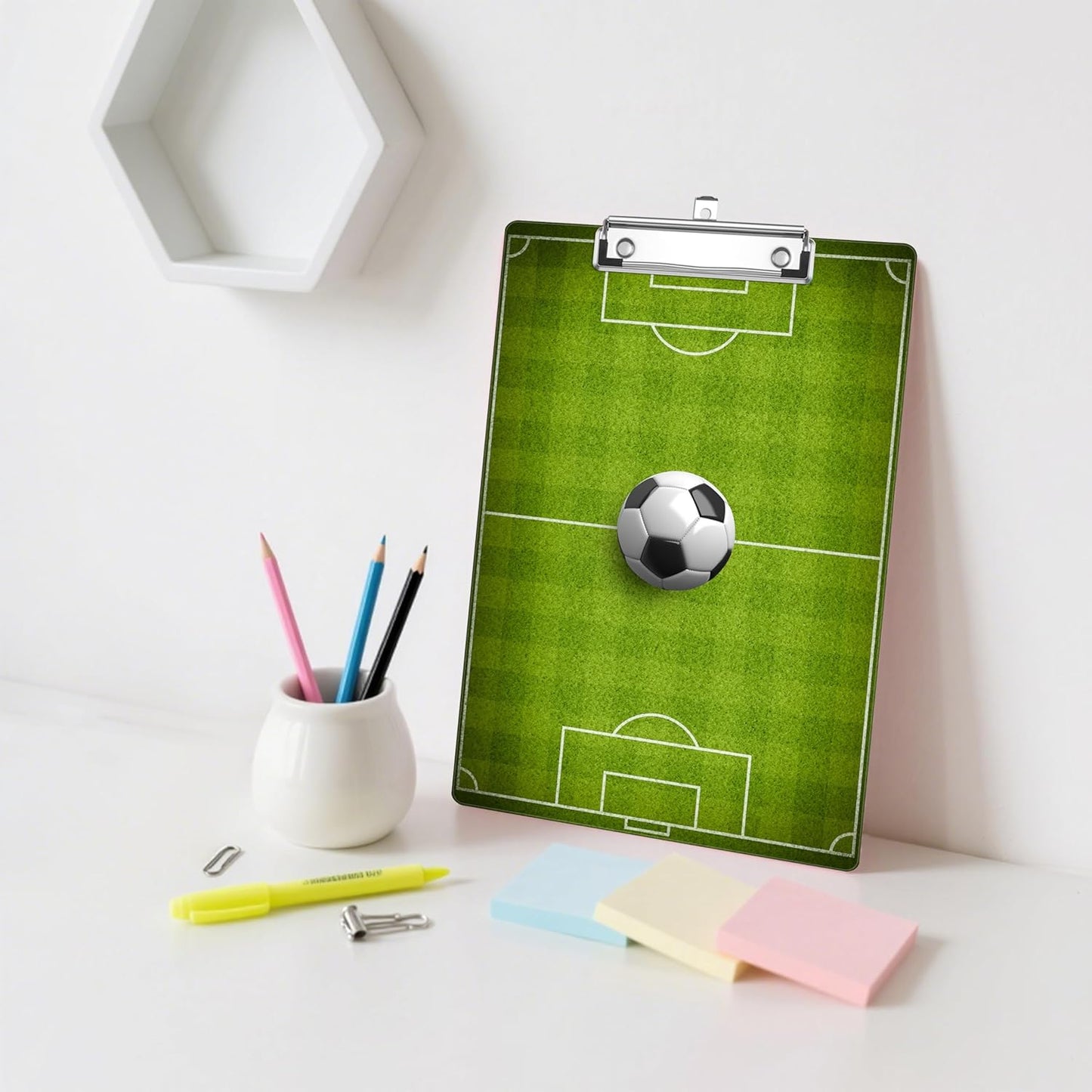 Soccer Coaching Plastic Clipboards,Decorative Plastic Acrylic Clipboard for Teacher Social Worker Students Office Supplies 8 * 12