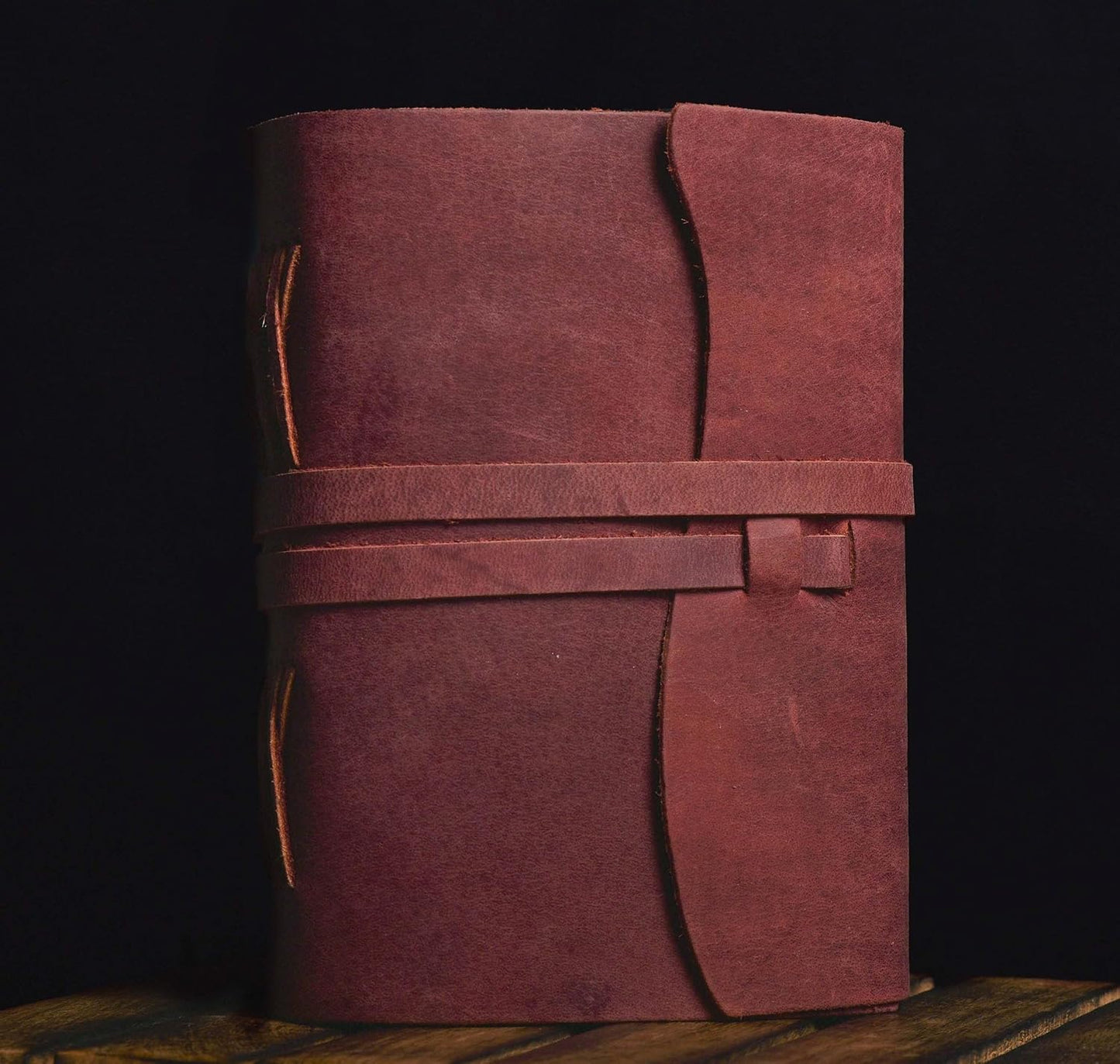 LEATHER VILLAGE Leather Bound Journal - Fuchsia, 7"X5", 220 Pages - Vintage Blank Paper Diary for Writing, Drawing, Sketchbook, and Travel Notebook - Ideal for Women and Men