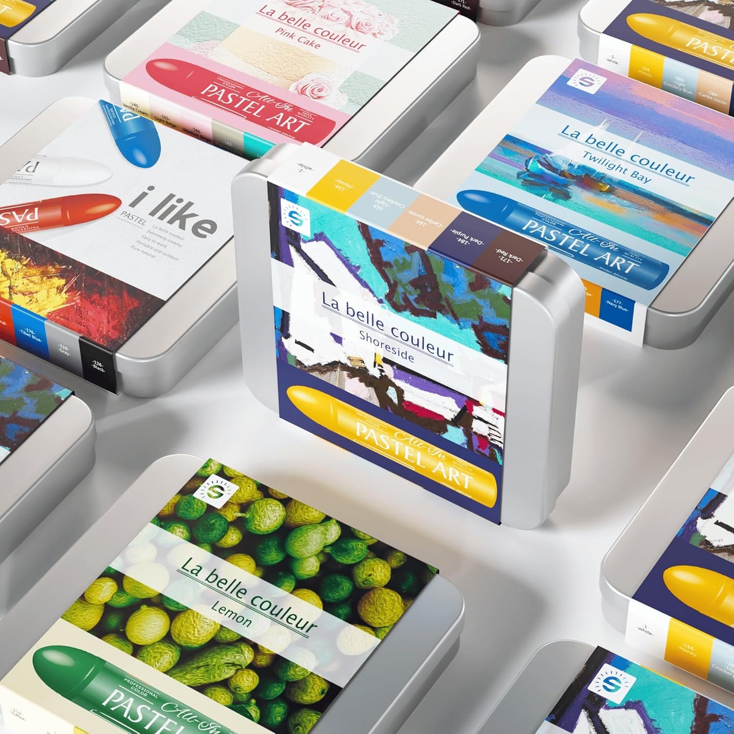 6 Pack Jumbo Oil Pastels Set (14 x 84 mm), Soft Oil Pastels with Vibrant Colors, Great Blending and Layering, Pastel Crayons for Professional Artists and Hobbyists, Shoreside