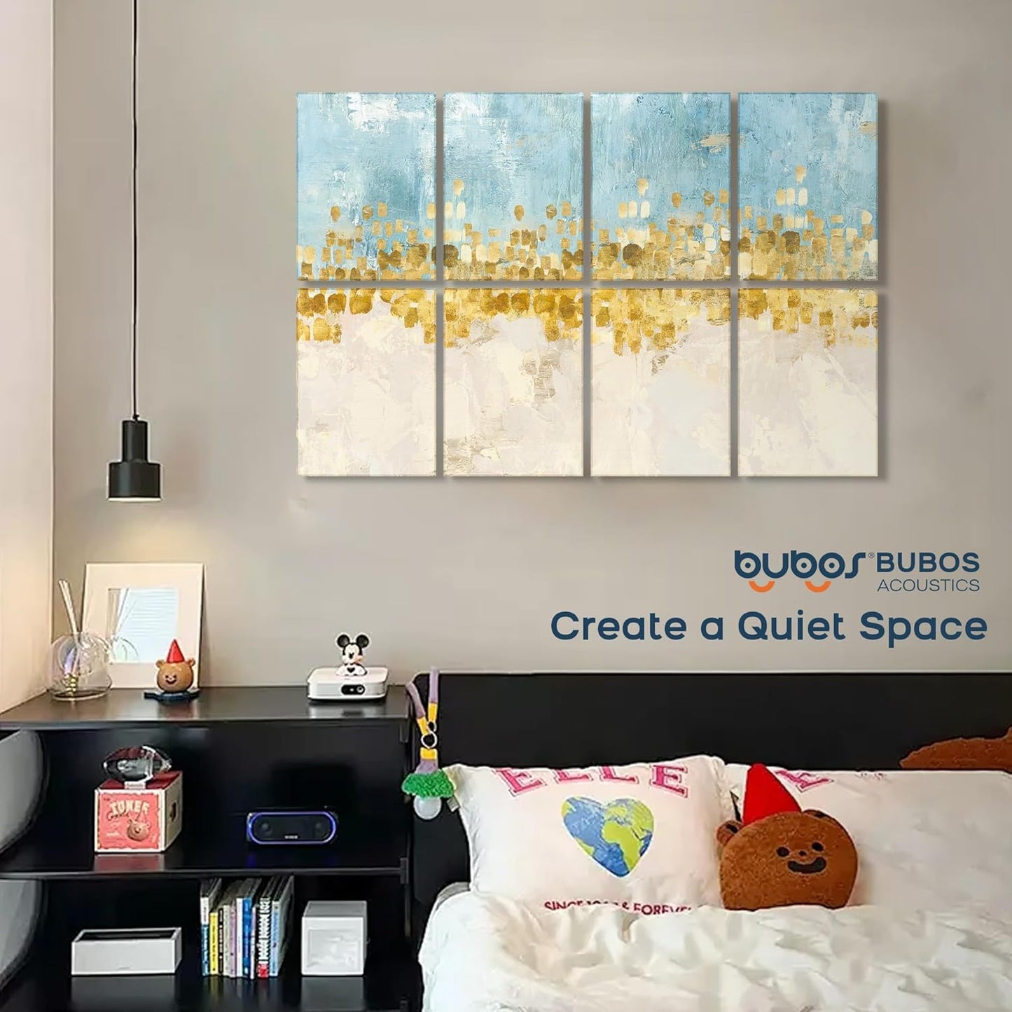 BUBOS 8 Pack Art Acoustic Panels Soundproof Wall Panel,47.2X31.4 Inches Sound Absorbing Panel,Self-adhesive Decorative Acoustical Wall Panels, Acoustic Treatment for Ceiling Home Office(Dancing Star)