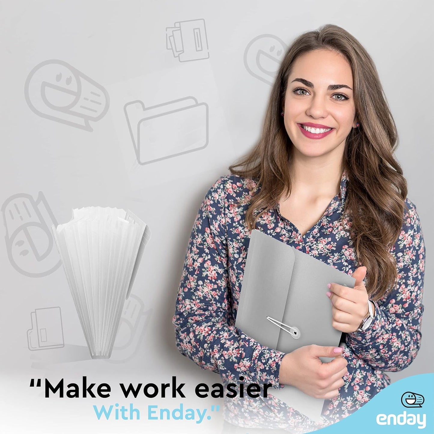 Accordion File Organizer Grey, 7 Pocket Expanding File and Cover Folder with Labels, Plastic Portable Desktop Letter A4 Paper, Also Available in Red, Green, Pink, Blue, Purple, 1 Pc – by Enday