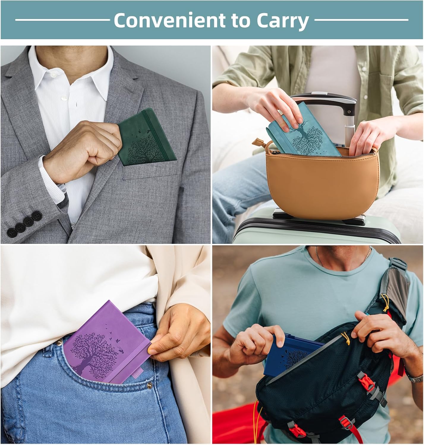 3 Pack Pocket Journaling Notebooks, A6 Small Notebook For Note Taking Journaling Notebooks Journals For Writing Mini Note Pads With Pen Holder 120 Pages 100 GSM Thick Paper-3 Aegean Blue