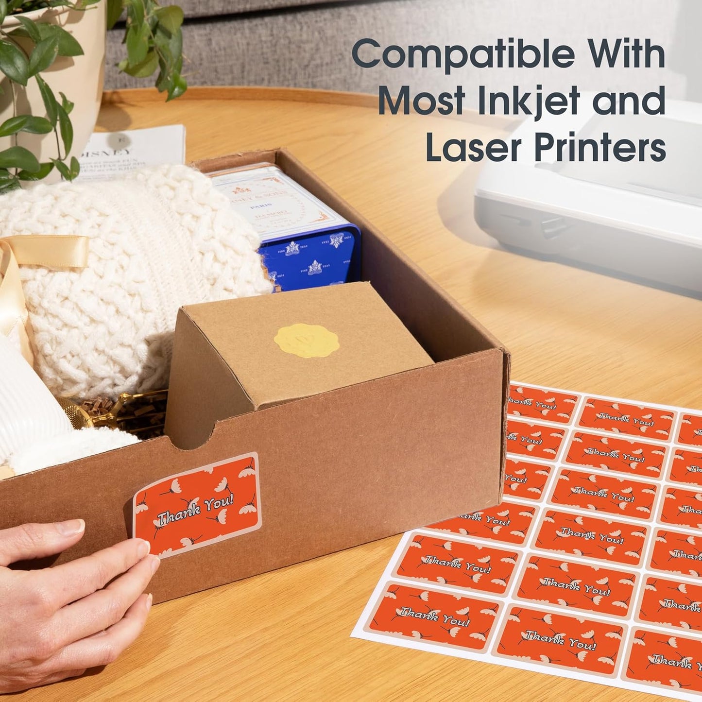 4" X 2 1/2" Printable Shipping Address Labels Compatible with Inkjet and Laser Printers - 500 Sheets, 4000 Total Matte White Paper Stickers for Mailing Packages and Envelopes - Spartan Industrial