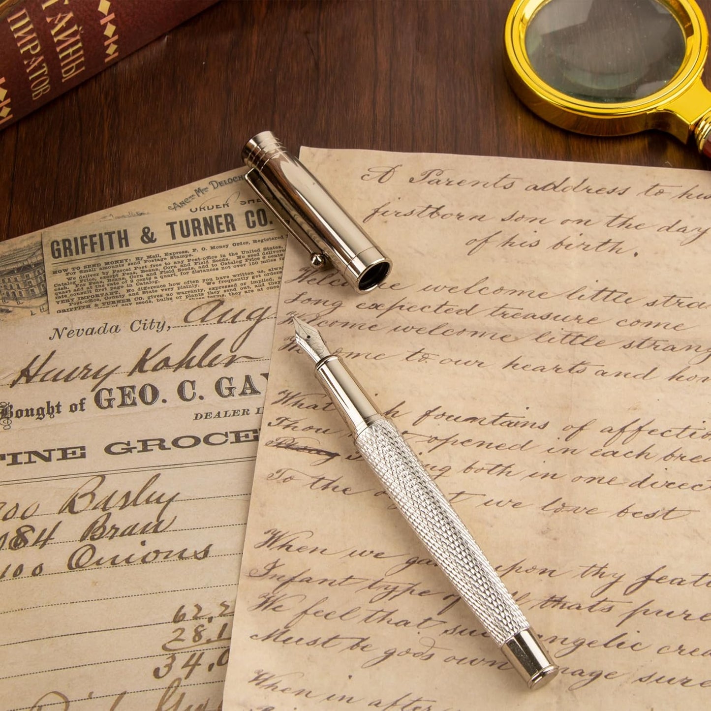 FEIDIAO Calligraphy Fountain Pen Set Deluxe Pen for Writing with 18 Ink Cartridges,Replacement Fine Nib,Ink Converter,Syringe Filler,Calligraphy Pen for Beginner Men Women