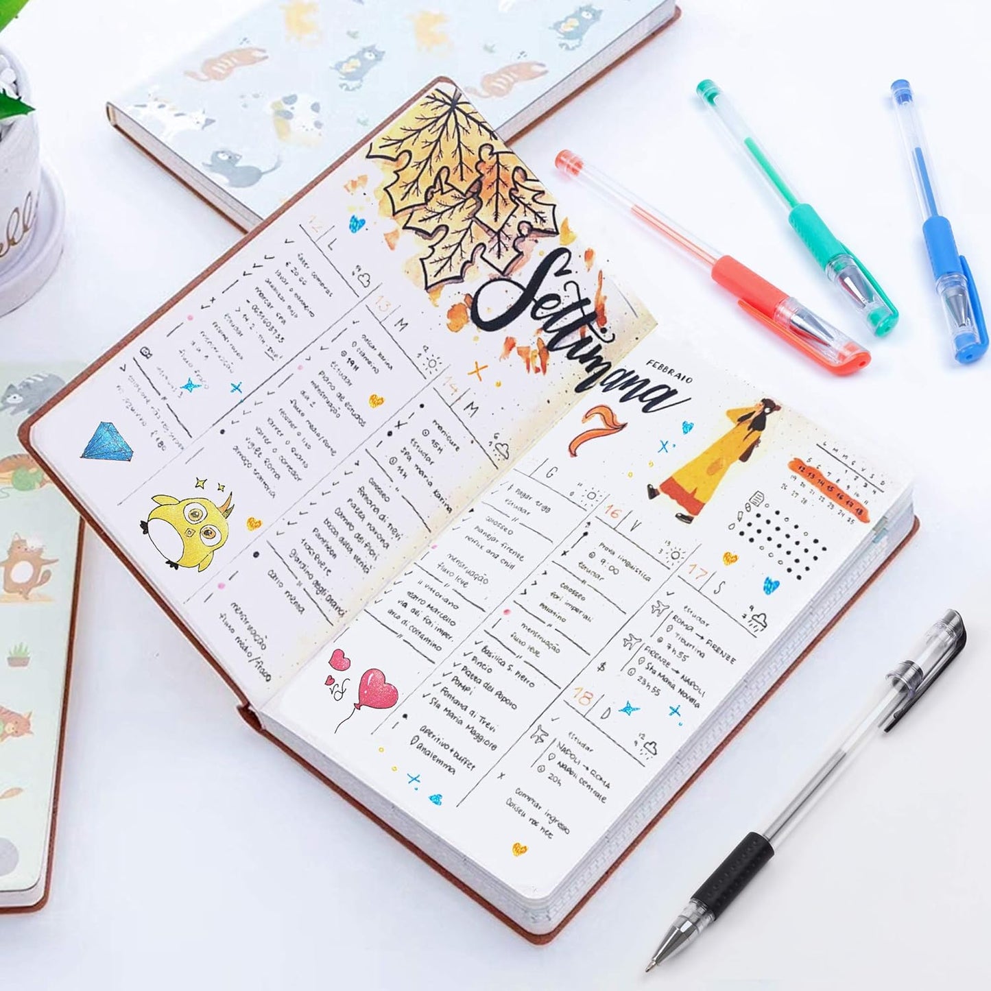 Shuttle Art Gel Pens, 32 Colors Gel Pen Set with Coloring Book for Adults Coloring Books Drawing Doodling Crafts Scrapbooking Journaling