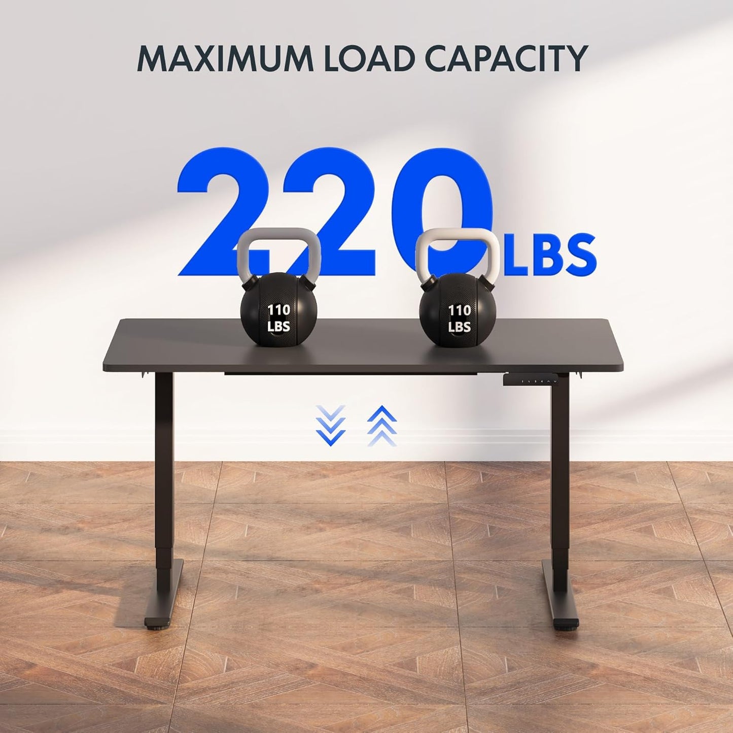 FLEXISPOT E6 Essential 3 Stages Dual Motor Electric Standing Desk 48x24 Inch Whole-Piece Board Height Adjustable Electric Sit Stand Desk(Black Frame + Black Desktop, 2 Packages)