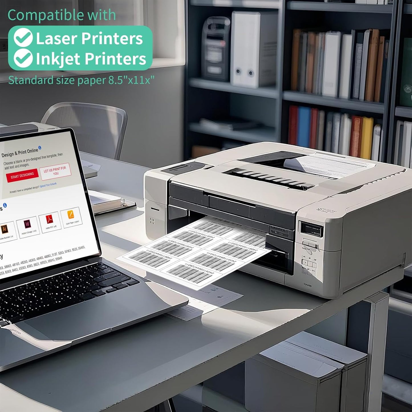 2000 Sheets 10 up Labels, 2" x 4" Sticker Printer Paper for Laser/Inkjet Printer, Mailing Blank Labels, Self Adhesive Customizable