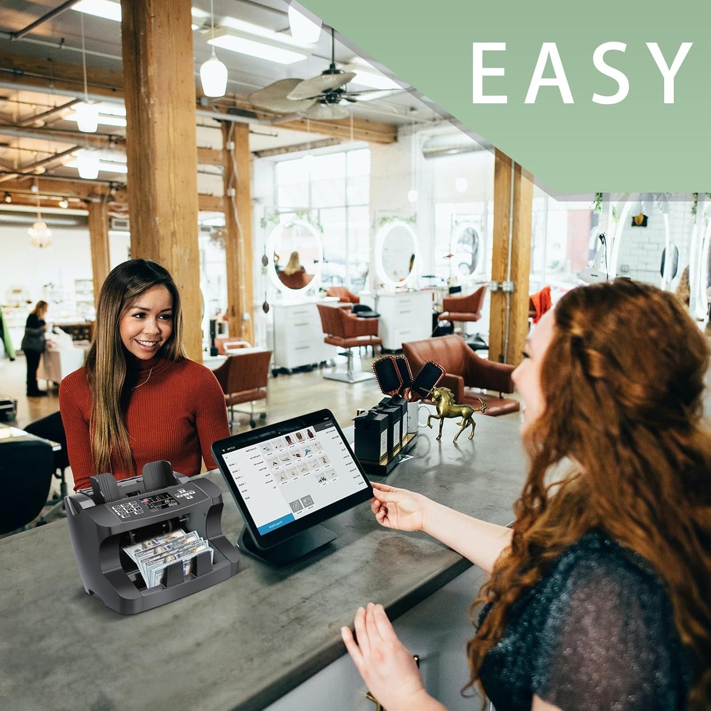 N10 Money Counter Machine Mixed Denomination, Bill Value Counting for US Dollar with UV/MG/IR Counterfeit Detection, Small Business Commercial use