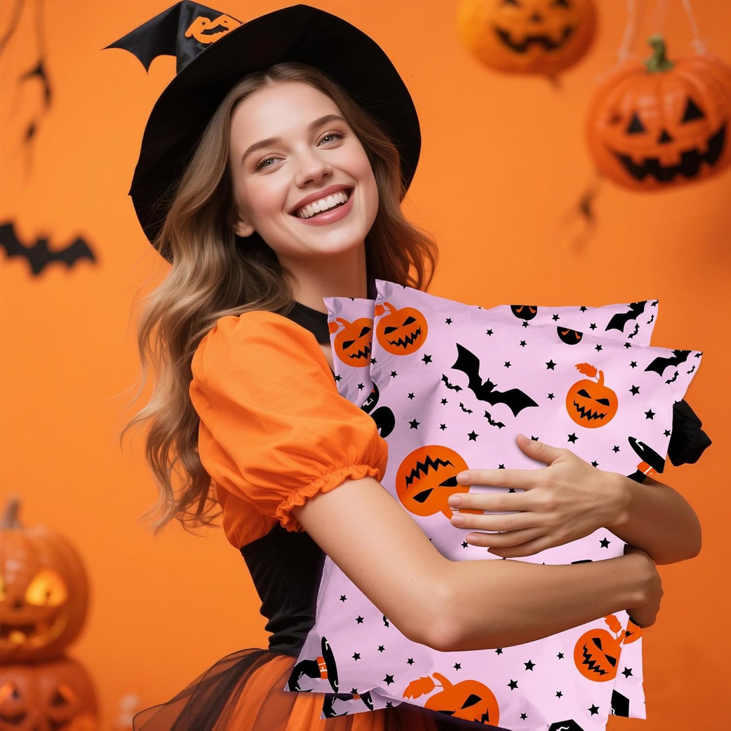 Halloween Poly Mailer 10x13 Inch 25 Pcs, Waterproof Shipping Bags for Clothing, Tear-Resistant Mailier Bags, Strong Mailing Bags with Self-Seal - Purple