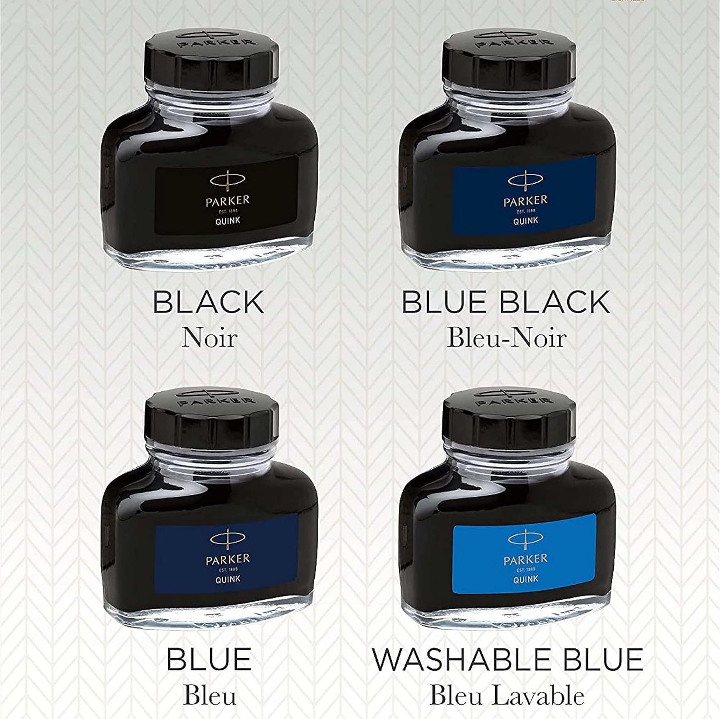 PARKER Fountain Pen Liquid Bottled Quink Ink, 57 ml, in a Box - Blue
