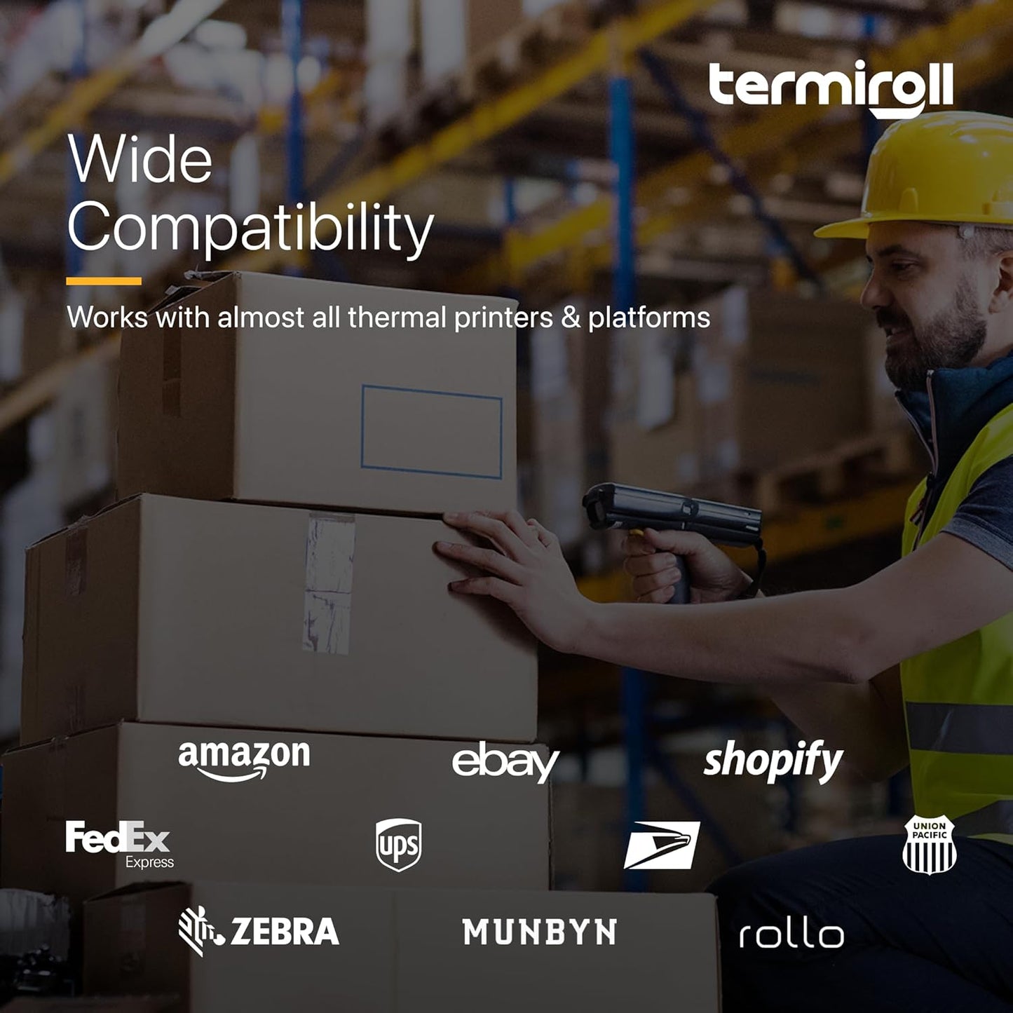 4x6 Direct Thermal Shipping Labels – 500 Fanfold Labels Perforated – Compatible with Rollo, Zebra, iDPRT & More – Strong Adhesive - BPA-Free – Mailing & Barcode Labels for Small Business by TERMIROLL