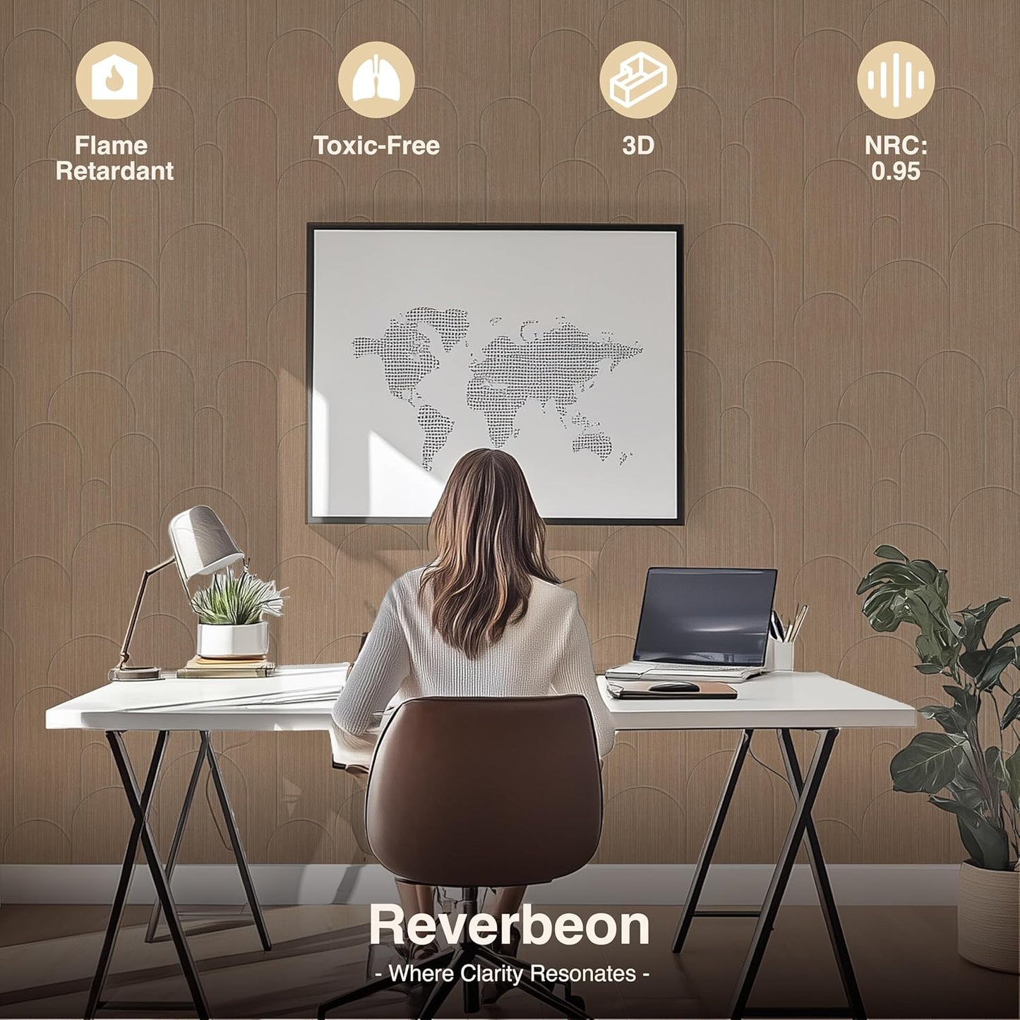 6 PCS Acoustic Panels, 23.6x23.6 Inch Sound Absorbing Panels, Decorative Acoustic Wall Panels for Recording and Home Studio, Office with Double-Sided Adhesive Tape