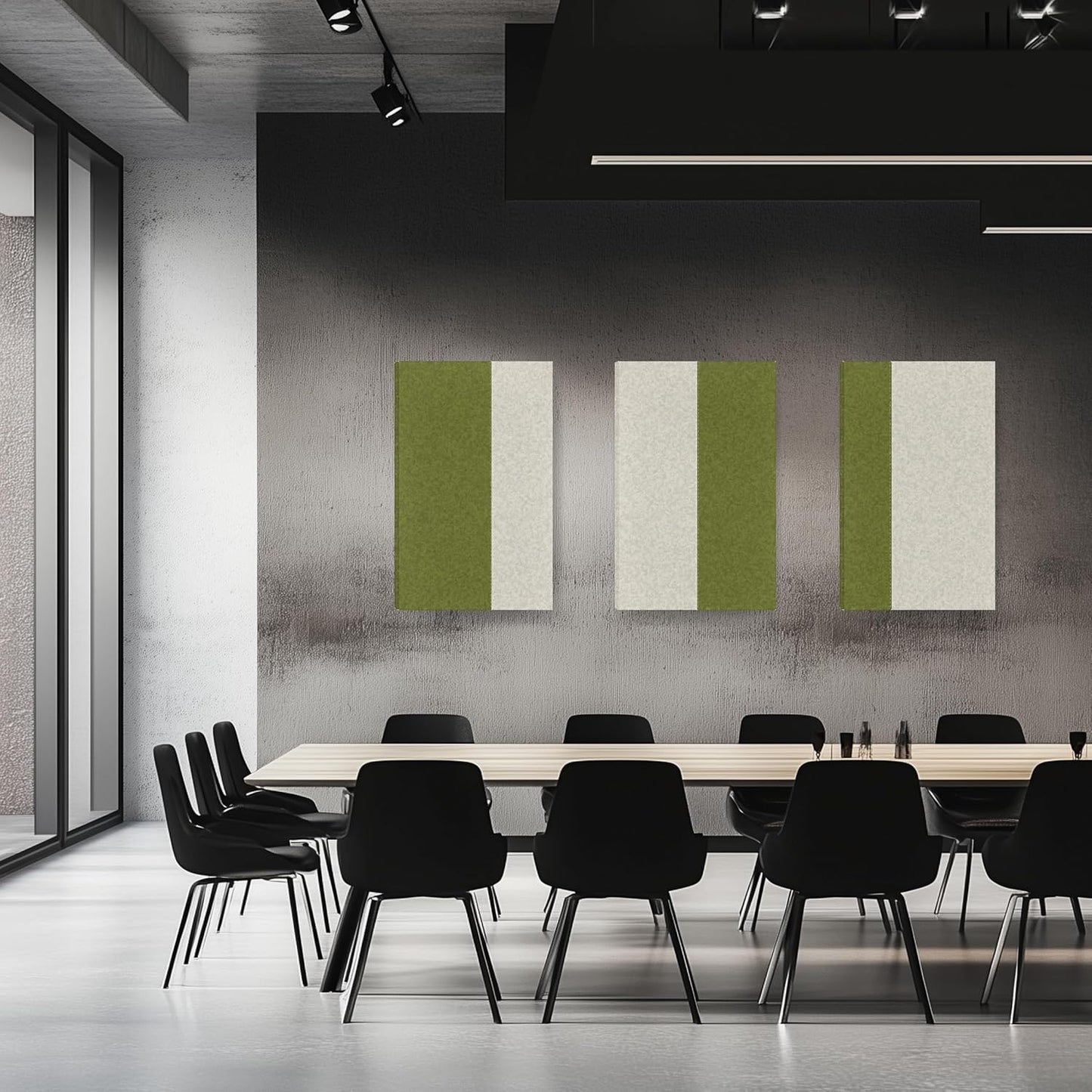 3-Pack Stitched Fabric Acoustic Panels Sound Absorbing,3-Piece 35.5x23.6 Inches Sound Proof Foam Panels for Walls,Sound Dampening Wall Panels for Home,Office.Green and Light Gray