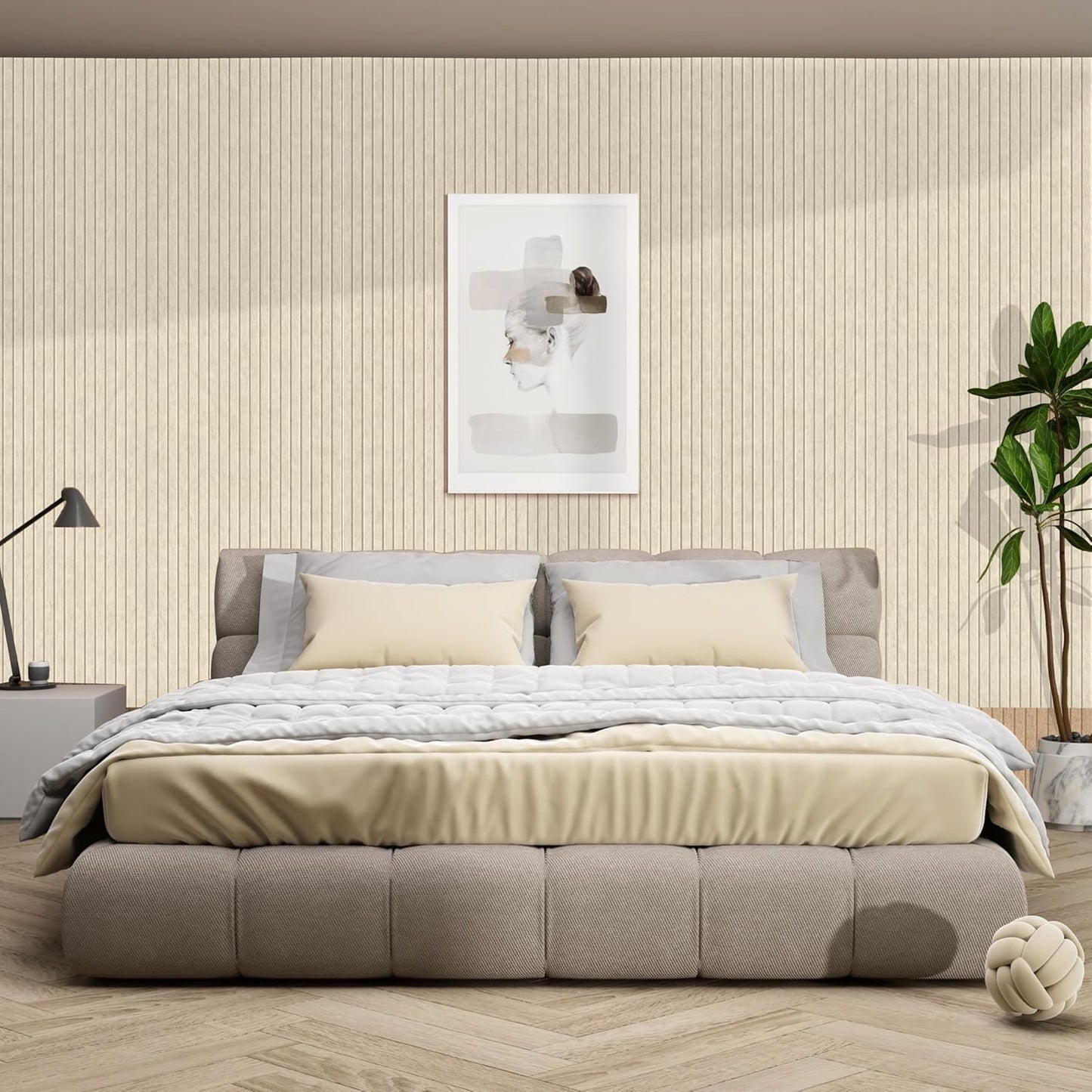 5 Pack Acoustic Panels, 48 x 24x 0.4 Inch Sound Proof Panels for Walls, Premium Wall Sound Absorbing Panels, Decorative Sound Dampening Panels for Media Room, Office and Studio,Camel