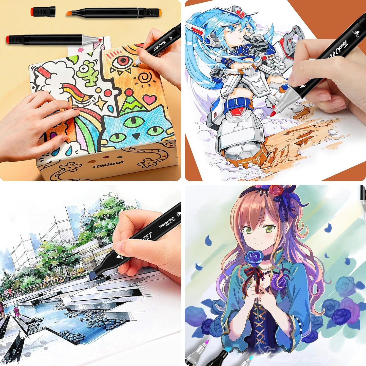 Alcohol Markers, 80 Colors Dual Tip Art Markers, Drawing, Coloring Marker for Kids Sketching Adult Coloring