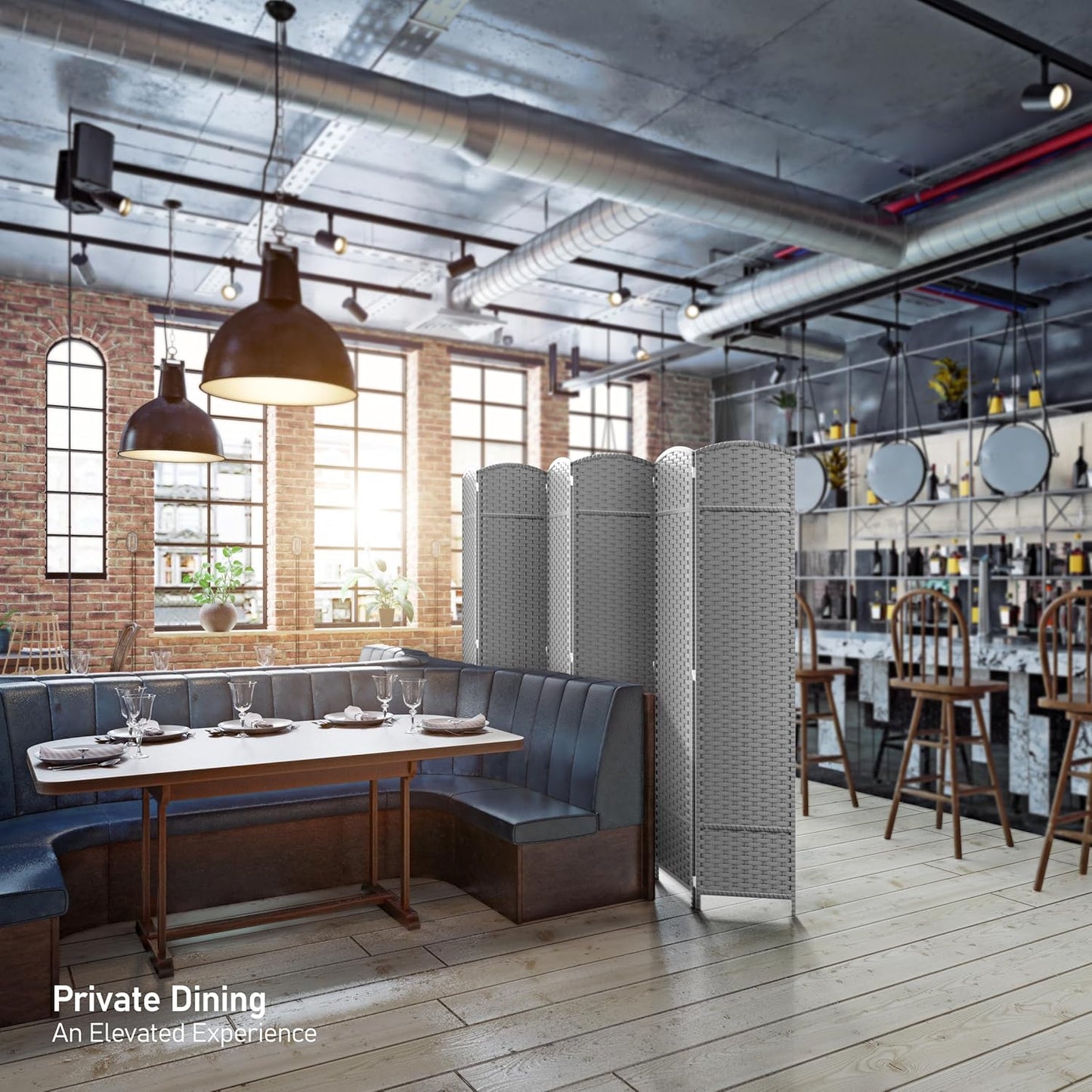 Sorbus 6 Panel Room Divider 6 ft. Tall - Privacy Screen, Extra Wide Double Hinged Panels, Mesh Hand-Woven Design, Partition Room Dividers and Folding Privacy Screens, Wall Divider for Room Separation