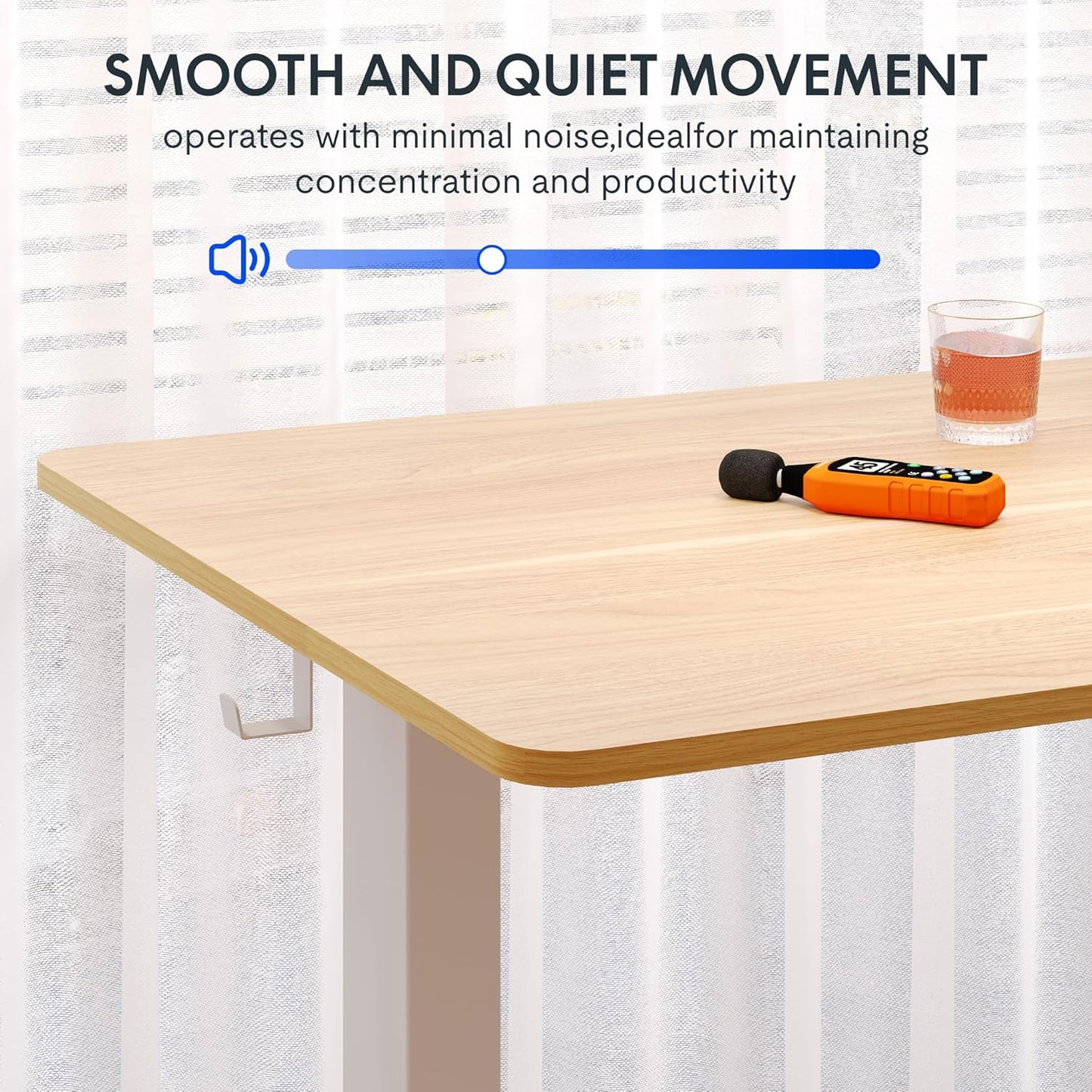 FLEXISPOT One-Piece Electric Standing Desk, 55 x 28 Inches Adjustable Desk with Seamless Desktop, Memory Controller Height Adjustment (White Frame + Maple Desktop, 2 Packages)