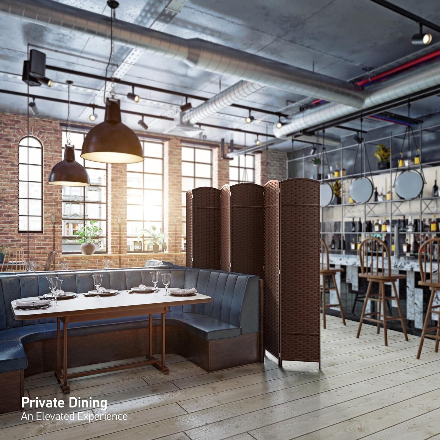 Sorbus 6 Panel Room Divider 6 ft. Tall - Privacy Screen, Extra Wide Double Hinged Panels, Mesh Hand-Woven Design, Partition Room Dividers and Folding Privacy Screens, Wall Divider for Room Separation