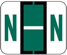 Doctor Stuff - File Folder Labels, Alphabet Letter N, Compatible with Smead BCCR/BCCS - TPAM Series Alpha Stickers Green, 1" x 1-1/4", 500/Roll