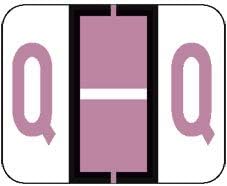 Doctor Stuff - File Folder Labels, Alphabet Letter Q, Compatible with Smead BCCR/BCCS - TPAM Series Alpha Stickers Lilac, 1" x 1-1/4", 500/Roll