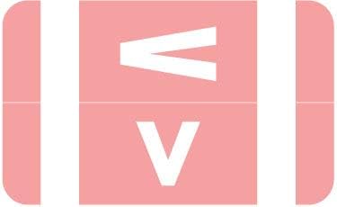 Doctor Stuff - File Folder Labels, Alphabet Letter V, Compatible with Smead Alpha Z Acc/ACCS - SMSM Series Alpha Stickers Pink, 1-5/8" x 1”, 250/Roll