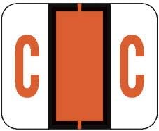 Doctor Stuff - File Folder Labels, Alphabet Letter C, Compatible with Smead BCCR/BCCS - TPAM Series, Orange, 1" x 1-1/4", 500/Roll