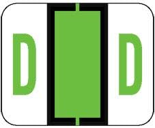 Doctor Stuff - File Folder Labels, Alphabet Letter D Stickers, Compatible with Smead BCCR/BCCS - TPAM Series Alpha Stickers Fluorescent Green, 1" x 1-1/4", 120 Labels per Package