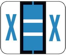 Doctor Stuff - File Folder Labels, Alphabet Letter X, Compatible with Smead BCCR/BCCS - TPAM Series Alpha Stickers Blue, 1" x 1-1/4", 500/Roll