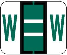 Doctor Stuff - File Folder Labels, Alphabet Letter W, Compatible with Smead BCCR/BCCS - TPAM Series Alpha Stickers Green, 1" x 1-1/4", 500/Roll