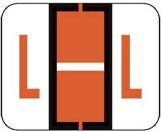 Doctor Stuff - File Folder Labels, Alphabet Letter L Stickers, Compatible with Smead BCCR/BCCS - TPAM Series Alpha Stickers Orange, 1" x 1-1/4", 120 Labels per Package