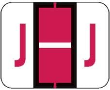 Doctor Stuff - File Folder Labels, Alphabet Letter J, Compatible with Smead BCCR/BCCS - TPAM Series, Red, 1" x 1-1/4", 500/Roll