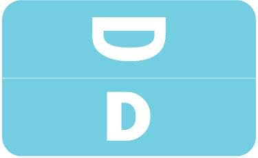 Doctor Stuff - File Folder Labels, Alphabet Letter D, Compatible with Smead Alpha Z Acc/ACCS - SMSM Series Alpha Stickers Light Blue, 1-5/8" x 1”, 250/Roll