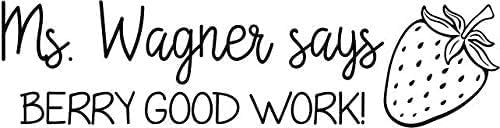 Custom Berry Good Work Stamps | 49 Designs | Fun Teacher Phrases | Xtra Wide Self-Inking Grading & Classroom/Library Book Stamps