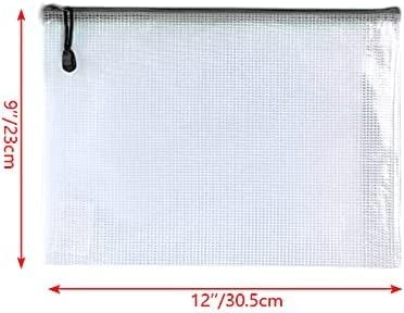 Mesh Zipper Pouch Bags, Zipper Bags for Organizing Storage, Waterproof Zipper Pouches, Letter Size, File Bags for School, Toys, Puzzle, Board Games and Office Supplies (Color, 9"x 12")