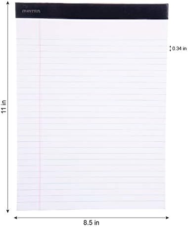 Mintra Office Legal Pads, ((xBasic, 8.5in x 11in, Wide (White), 36pk (6-6pks))