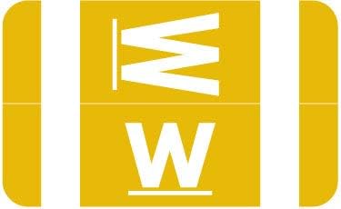 Doctor Stuff - File Folder Labels, Alphabet Letter W, Compatible with Smead Alpha Z Acc/ACCS - SMSM Series Alpha Stickers Yellow, 1-5/8" x 1”, 250/Roll