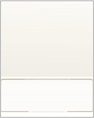 Business Voucher Check Stock - Computer Laser Checks - 1000 Sheets, Check on Bottom, Gold Pinstripe