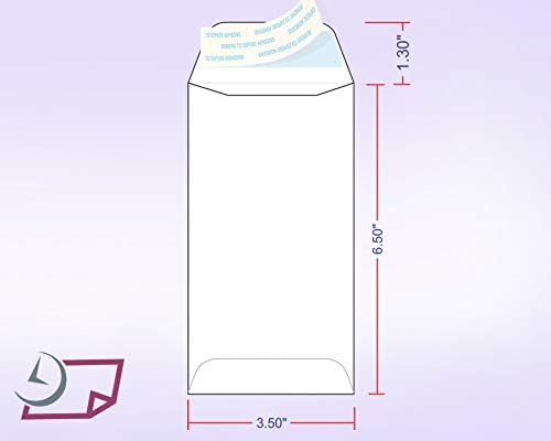 NextDay Labels #7 Coin Envelopes - 50-Pack White Peel & Seal Money Envelopes for Cash, Coins, Jewelry, or Small Parts - Durable White Paper Cash for Home, Office, or Business Use - Made in USA