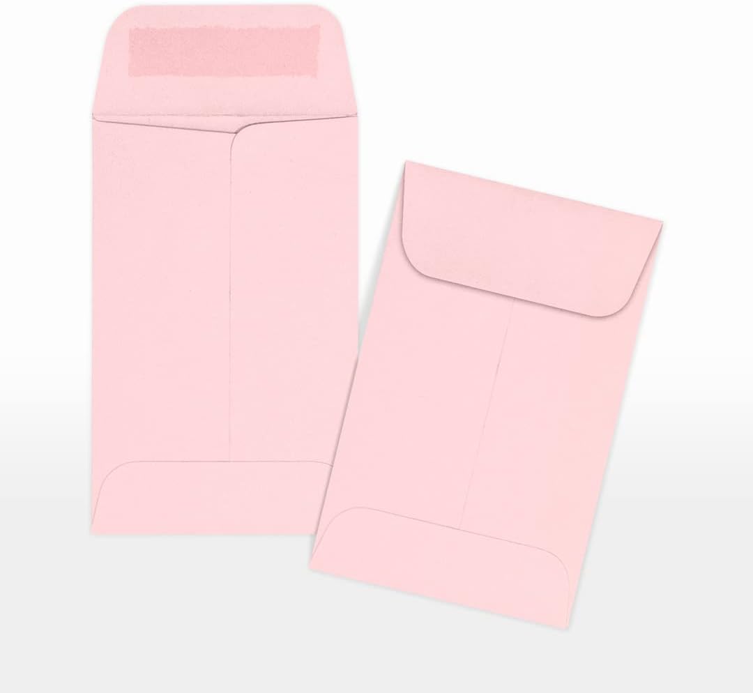 LUXPaper #1 Coin Envelopes | 2 1/4" x 3 1/2" | Candy Pink | 80lb. Text | 50 Qty