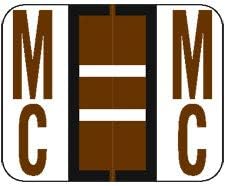 Doctor Stuff - File Folder Labels, Alphabet Letter Mc, Compatible with Smead BCCR/BCCS - TPAM Series, Brown, 1" x 1-1/4", 500/Roll