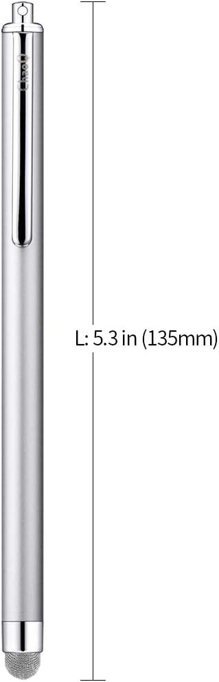 ChaoQ Stylus Pens for Touch Screens, Mesh Fiber Capacitive Stylus (6-Pack), with 6 Replaceable Mesh Tips (Black, White, Pink, Green, Sky Blue, Silver)