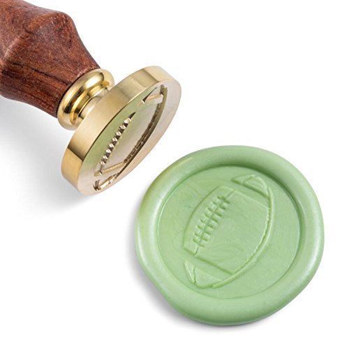 Mceal Wax Seal Stamp, Brass Head with Rosewood Handle, 1.2"(30mm) Dia, (Football)