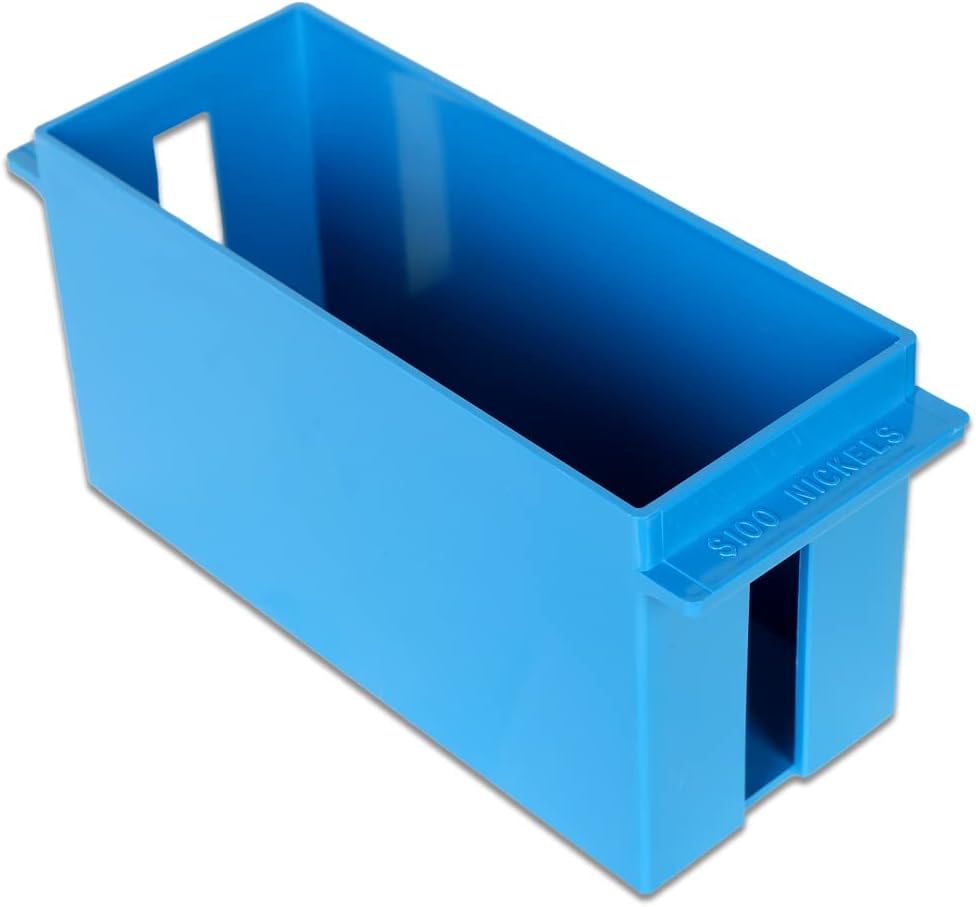 BankSupplies Large Capacity Storage Trays Set for Pennies, Nickels, Dimes, and Quarters - High Capacity Box, Rolled Coin Holder, Stackable Sorting Tray