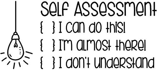 Custom Self-Inking Stamps | 49 Designs | Fun Phrases | Grading Made Easy | Classroom and Library Book Stamps (Self Assessment, Large)