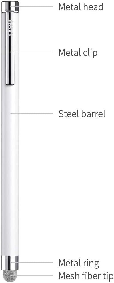 Stylus Pens for Touch Screens, ChaoQ 4 Pcs Mesh Fiber Stylus, with 4 Replaceable Mesh Tips and 4 Replaceable Rubber Tips (Silver, Black, White, Champagne)