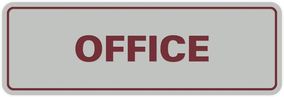 Signs ByLITA Standard Office Sign - Professional Business Signage - Easy to Install (Light Grey/Burgundy) - Small 1 Pack