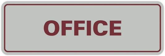 Signs ByLITA Standard Office Sign - Professional Business Signage - Easy to Install (Light Grey/Burgundy) - Medium 1 Pack