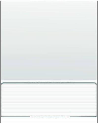 Business Voucher Check Stock - Computer Laser Checks - 1000 Sheets, Check on Bottom, Green Pinstripe